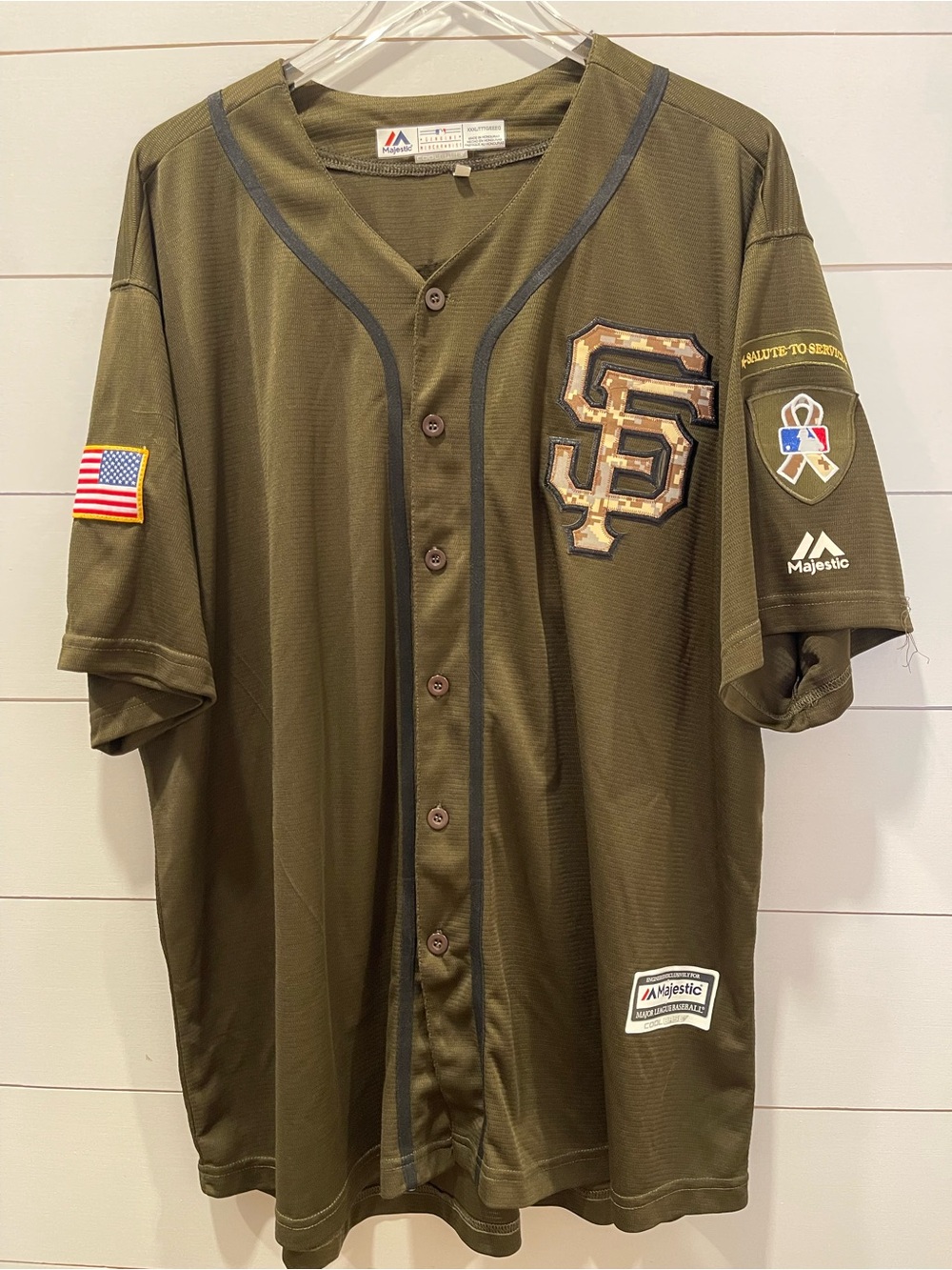 Majestic Men’s San Francisco Giants Olive # 12 Panik Baseball Jersey Size XXXL - Picture 1 of 10